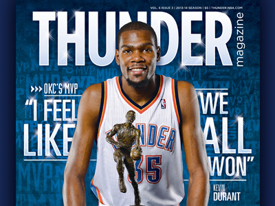 Thunder Magazine featuring Kevin Durant basktball city cover durant kevin magazine nba okc oklahoma thunder