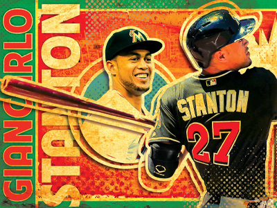 Giancarlo Stanton poster baseball giancarlo green marlins miami mlb orange poster red stanton