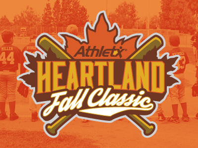 Heartland Fall Classic Logo baseball bats brown fall little league logo orange yellow