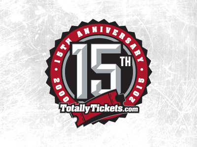 TotallyTickets.com 15th Anniversary Logo 15th anniversary bottle cap circle entertainment sports tickets