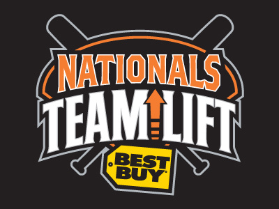 Nationals Team Lift logo baseball black corporate lift nationals orange sponsorship sports team