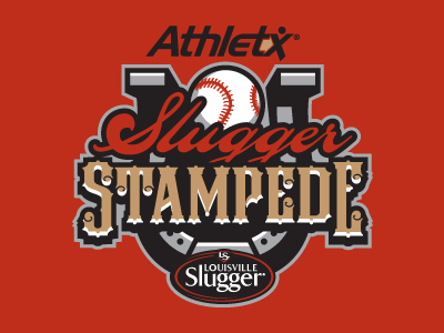 Slugger Stampede Logo baseball horseshoe little league logo slugger sports stampede tournament