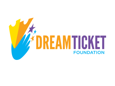 Dream Ticket Foundation dream foundation hand logo stars ticket tickets word mark