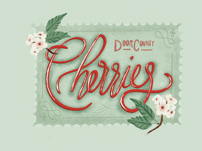 Door County Cherries | Hand Lettering Design graphic design hand lettering illustration lettering procreate sketch