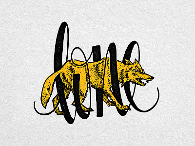 Lone Wolf hand drawn type illustration lettering lone typography wolf