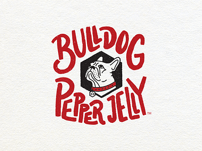 Bulldog Pepper Jelly bulldog dog drawn hand icon jelly logo mark pepper type