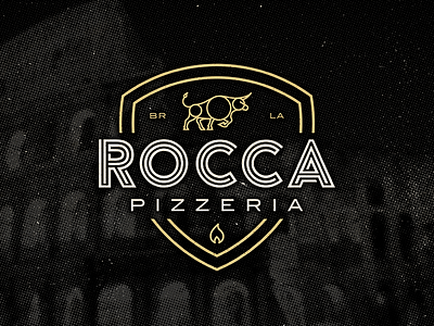 Rocca Logo baton rouge bull lines logo pizza