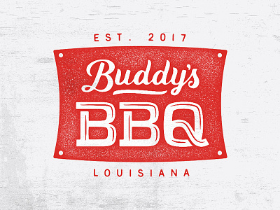 Buddys Logo bbq branding custom type illustration logo mural