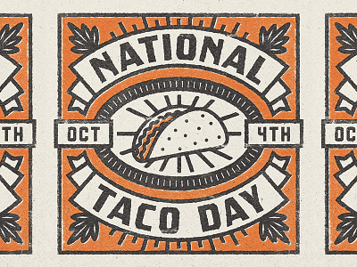 Happy National Taco Day! badge match matchbook national stamp taco tacos texture