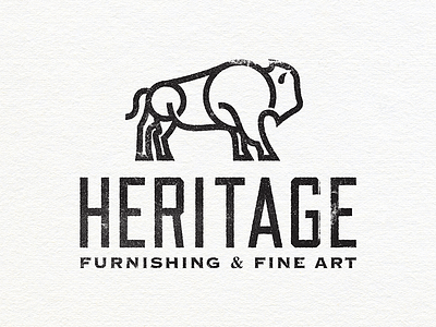 Heritage bison branding buffalo design illustration logo texture vector