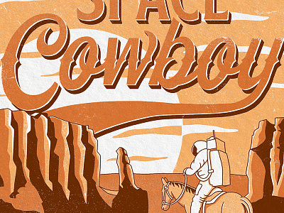 Space Cowboy cowboy desert design horse illustration planet space texture type