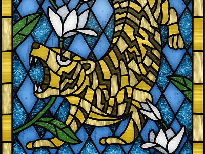 Stained Glass Tiger