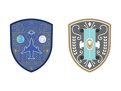 Team Insignias art deco art nouveau badge crest emblem illustration insignia seal shield