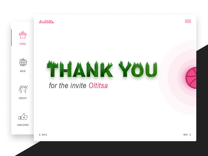 Thank you, Oltitsa dribbble graphic design invite thank you thanks web design