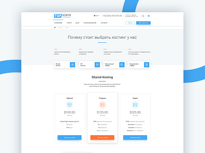 TopAdmin - Hosting Page clean design it outsourcing topadmin ui ux web web design website