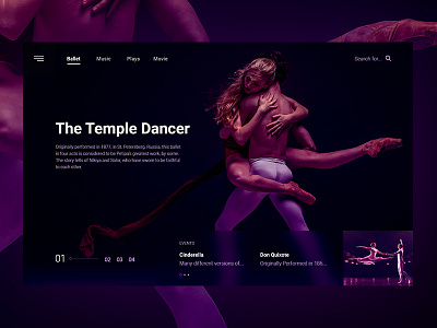 Events Concept apps ballet dance davidandtanya event mobile music photoshop ui ux webdesign webdesigner