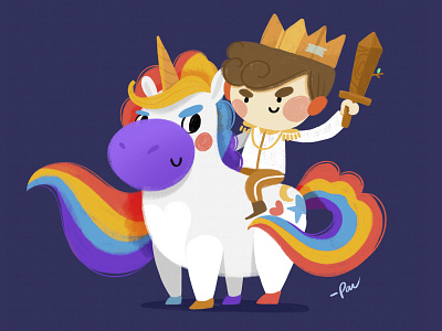 King cartoon character color cute design gay horse illustration king lgbt pride unicorn