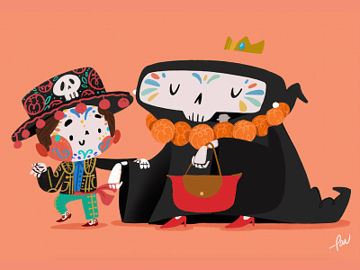 La muerte cartoon character coco color cute design dia illustration leyend love mexicsn mith muertos tradition