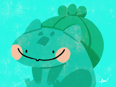 Bulbasaur bulbasaur cartoon character color cute design illustration kanto love plant pokemon starter