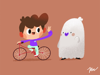 Cool cartoon character cool cute design ghost illustration sketch