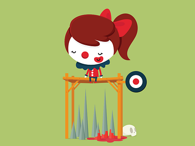 Happy blood cartoon character color colorful cute design girl illustration murders