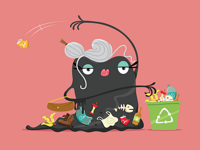 Nacho (Ground Pollution) character color contamination cute design evil pollution trash vector