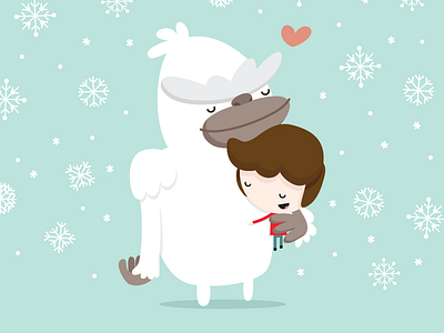 Cold Cold Heart character color cute design ice illustration love man snow vector yeti