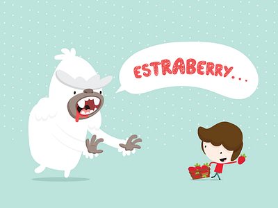 ESTRABERRY! art cartoon color colorful cute design illustration strawberry vector yeti