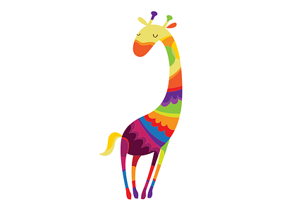 Giraffe animals character color colorful design folklore hidalgo illustration mexican vector