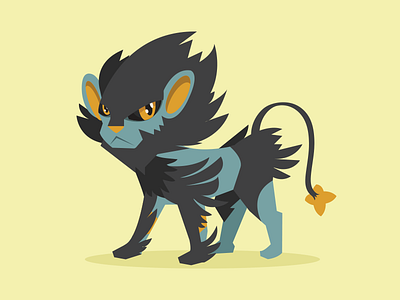 Luxray cartoon character color design fanart illustration monsters pokemon pokemongo