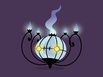 Chandelure cartoon character color fan art pokemon pokemon go vector video game