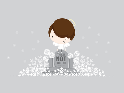 I tell you this is not the end cartoon color cute dead death illustration lost sad vector