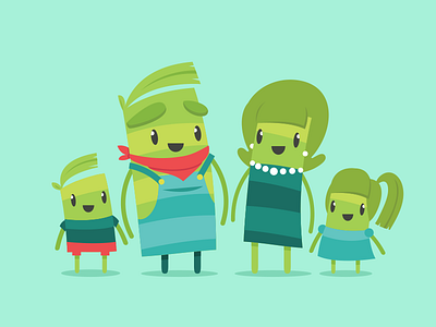Bambú Family brand character color colorful cute design people vector