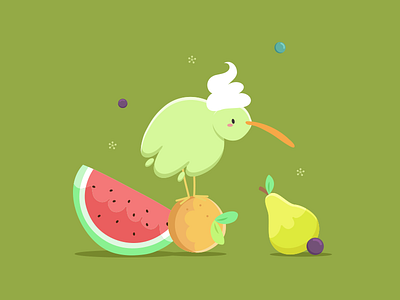 Kiwi animals australian cartoon character design friends fruits vector