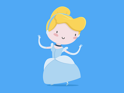 Cinderella character color cute design disney princess vector