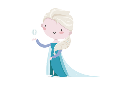 Elsa character color cute design disney princess vector