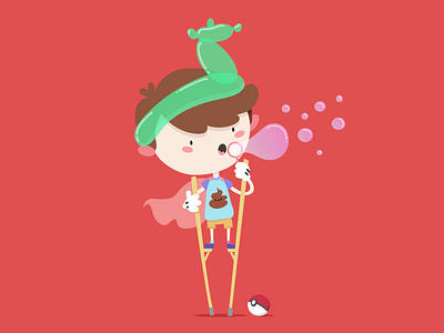 Weird cartoon character color design illustration love vector