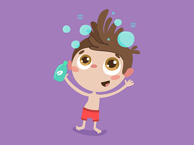 Shampoo time bath character clean design illustration products shampoo shower vector