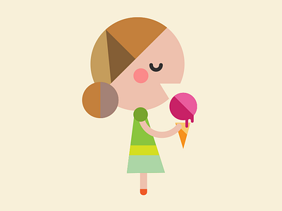 Señora & Ice Cream cartoon character color cream cute design geometric ice product