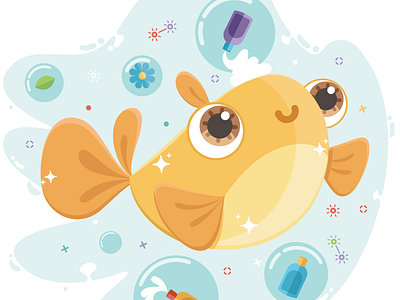 Gold animal character color design illustration product water