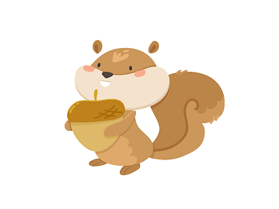 Ardilla cartoon character color design illustration squirel vector