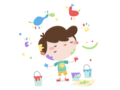 Painting cartoon color cute draw drawing illustration vector