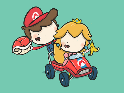 Double Dash cartoon character comic design fan fan art illustration kart mario nintendo