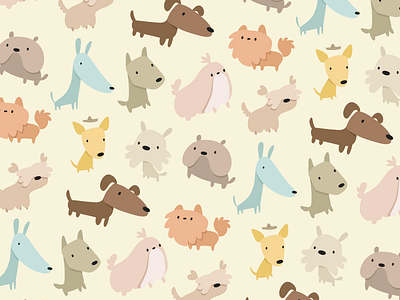 Dogs cartoon character color cute design illustration pattern sketch texture vector