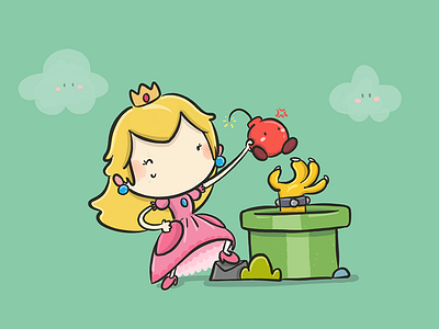 Peach cartoon character color comic cute design illustration