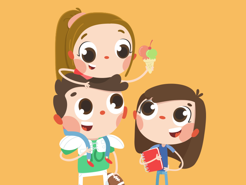 Friends cartoon character color cute design doodle friends illustration teen vector