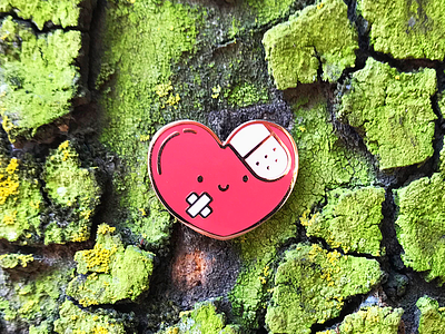 STUPID HEART PIN enamel hard illustration love pin product