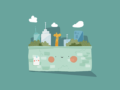 City Wall cartoon character color cute design doodle illustration