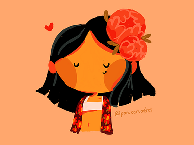 Draw This In Your Style cartoon character colors cute draw flower girl illustration