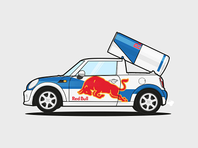 Red Bull Car bull car illustrator red vector